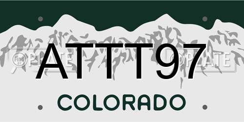 ATTT97 Colorado License Plate