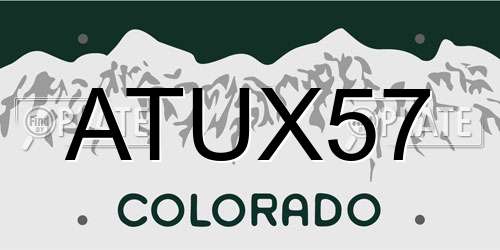 ATUX57 Colorado License Plate