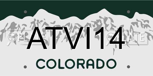 ATVI14 Colorado License Plate