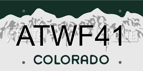 ATWF41 Colorado License Plate