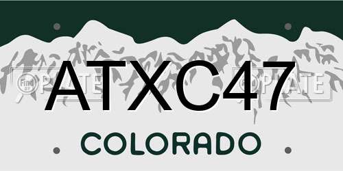 ATXC47 Colorado License Plate