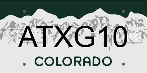 ATXG10 Colorado License Plate