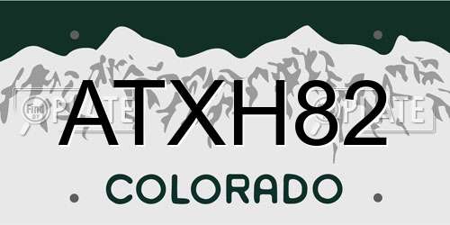 ATXH82 Colorado License Plate