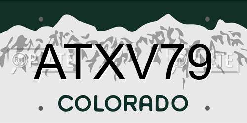 ATXV79 Colorado License Plate