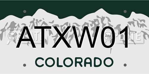 ATXW01 Colorado License Plate