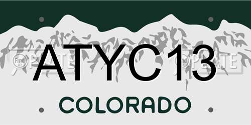 ATYC13 Colorado License Plate