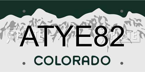 ATYE82 Colorado License Plate