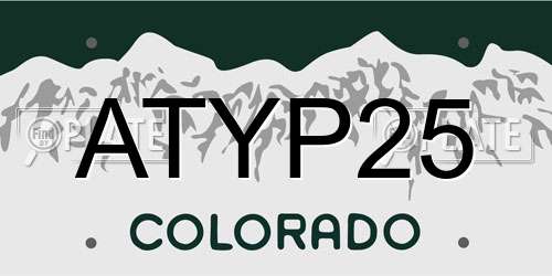 ATYP25 Colorado License Plate