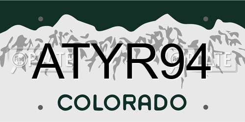 ATYR94 Colorado License Plate