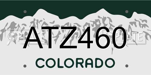 ATZ460 Colorado License Plate