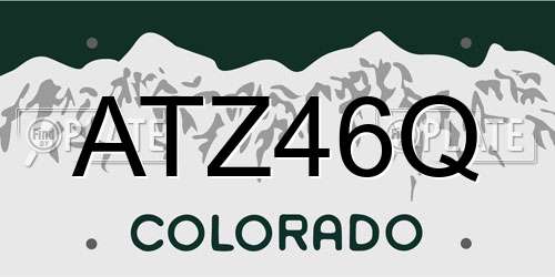 ATZ46Q Colorado License Plate