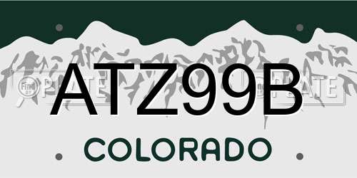 ATZ99B Colorado License Plate