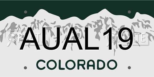 AUAL19 Colorado License Plate