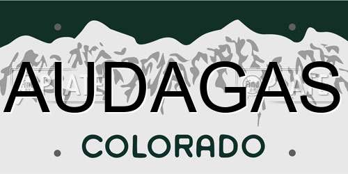 AUDAGAS Colorado License Plate