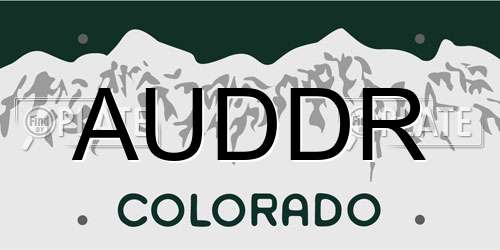 AUDDR Colorado License Plate