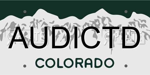 AUDICTD Colorado License Plate