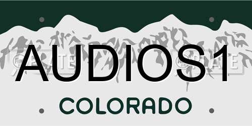 AUDIOS1 Colorado License Plate