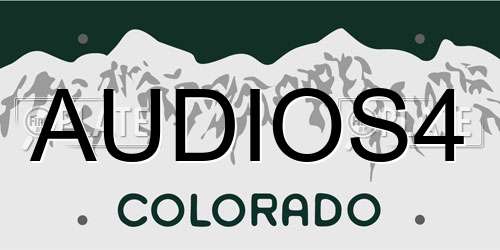 AUDIOS4 Colorado License Plate