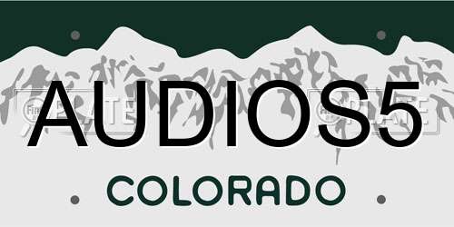 AUDIOS5 Colorado License Plate