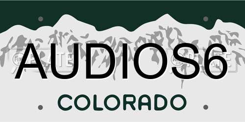 AUDIOS6 Colorado License Plate