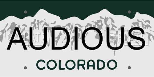 AUDIOUS Colorado License Plate