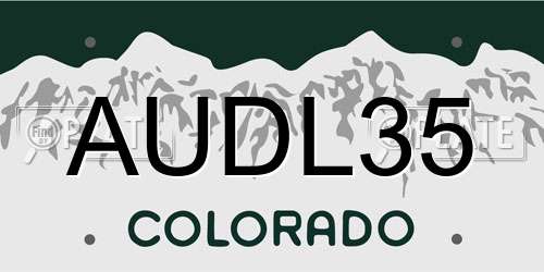 AUDL35 Colorado License Plate