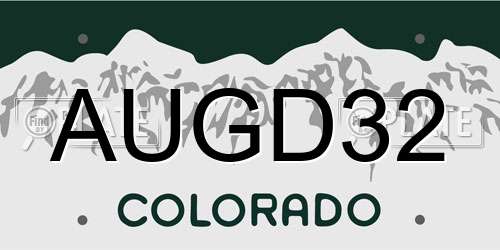 AUGD32 Colorado License Plate