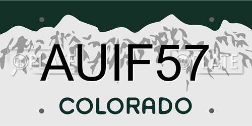 AUIF57 Colorado License Plate