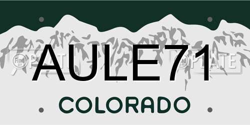 AULE71 Colorado License Plate