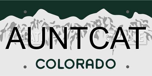 AUNTCAT Colorado License Plate