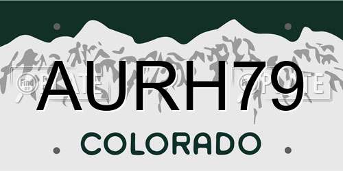 AURH79 Colorado License Plate