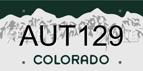 AUT129 Colorado License Plate