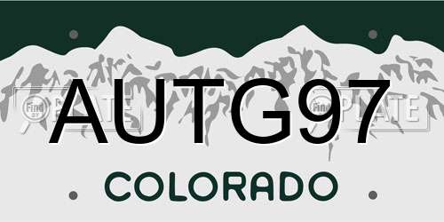 AUTG97 Colorado License Plate