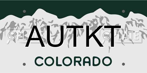 AUTKT Colorado License Plate