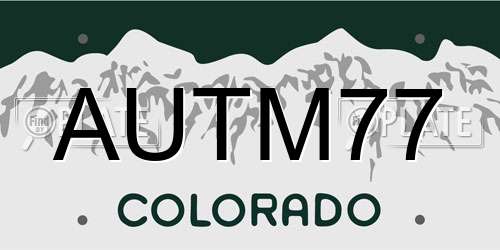 AUTM77 Colorado License Plate