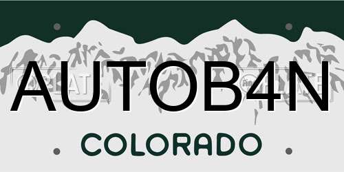 AUTOB4N Colorado License Plate