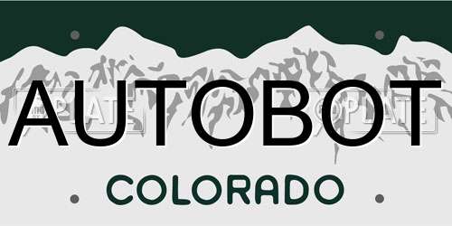 AUTOBOT Colorado License Plate