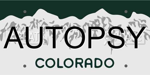 AUTOPSY Colorado License Plate