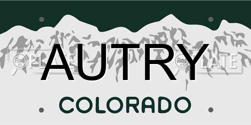 AUTRY Colorado License Plate