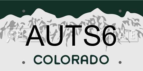 AUTS6 Colorado License Plate