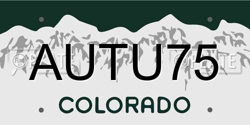 AUTU75 Colorado License Plate