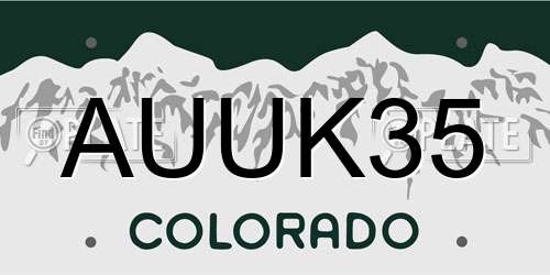 AUUK35 Colorado License Plate
