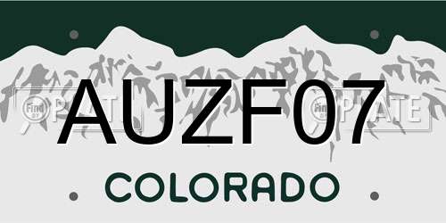 AUZF07 Colorado License Plate