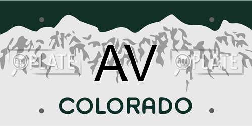 AV Colorado License Plate