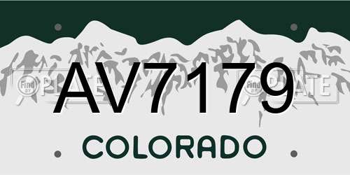 AV7179 Colorado License Plate