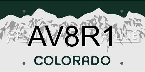 AV8R1 Colorado License Plate