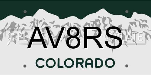 AV8RS Colorado License Plate