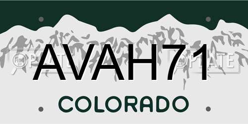 AVAH71 Colorado License Plate