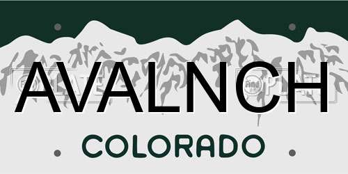 AVALNCH Colorado License Plate