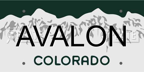 AVALON Colorado License Plate